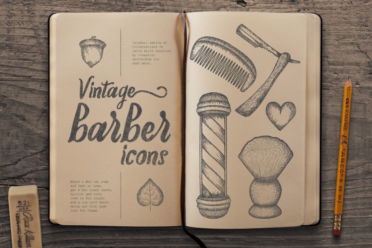 Vintage „Barber“ vektorové ilustrácie